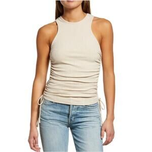 New ~ WAYF ~ Jayce Ruched Racer Tank Top Size L